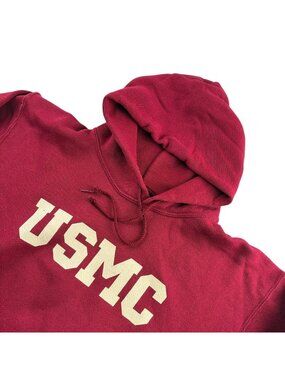 VTG USMC x Soffe Men’s Cotton Blend Hoodie Sweatshirt Red • Medium